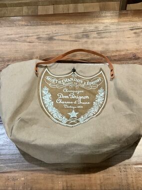 Beige Canvas Travel Tote with Leather Handles